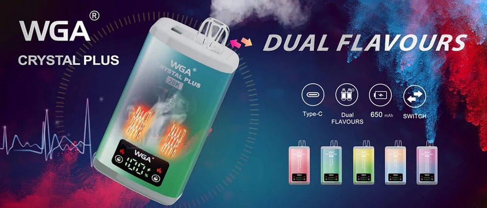 WGA Crystal Plus Vape – Dual Flavours und unendlicher Genuss, Typ-C und 650 mAh