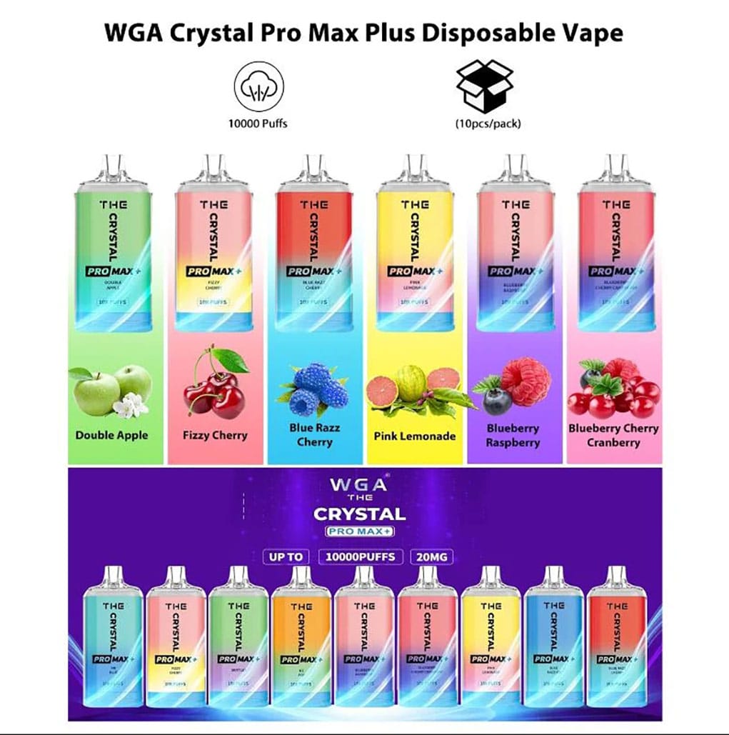 WGA Crystal Pro Max Plus Vape – Fruchtige Vielfalt und 10.000 Züge für ultimativen Genuss