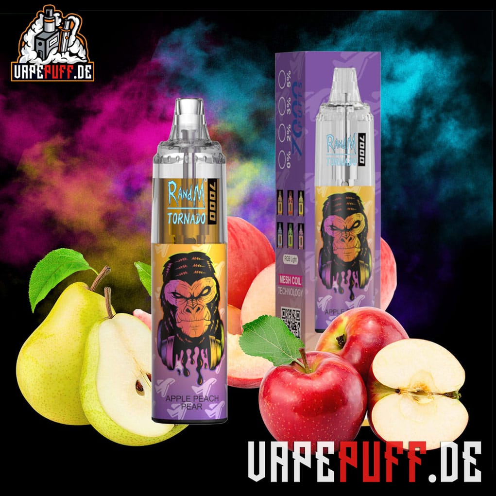 RandM-Tornado-gorilla vape 7000-Apple-Peach-Pear