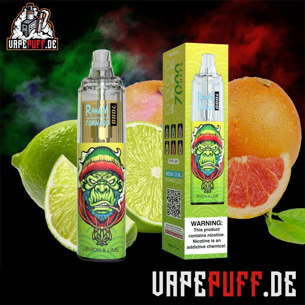 RandM-Tornado-gorilla vape 7000-Lemon&Lime