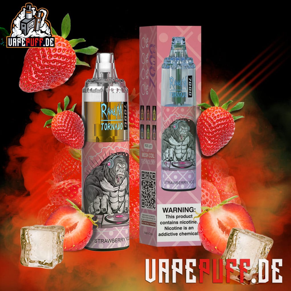 RandM-Tornado-gorilla vape 7000-Strawberry-Ice